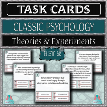 Preview of Classic Psychology Theories and Experiments - Task Cards Set 2