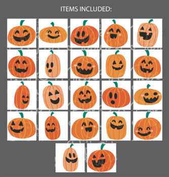 Classic Pumpkin Jack O Lantern Clipart Instant Download Tpt