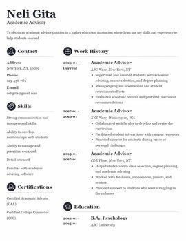 Preview of Classic Resume Template 2023 | Academic Advisor