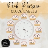 Pink Parisian Analog Clock Labels