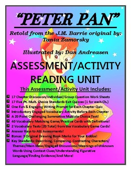 Preview of Classic Starts PETER PAN Assessment/Activity 129 Page CCSS Reading Unit