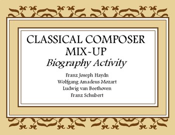 Preview of Classical Composer Activity Pack- Sub Plans- Music Worksheet