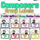Classical Composers Group And Table Labels | 8 Color Options!