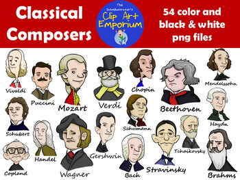 Preview of Classical Composers - Schmillustrator's Clip Art Emporium