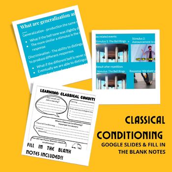 Preview of Classical Conditioning - Google Slides/ Power Point & Fill in the Blank Notes