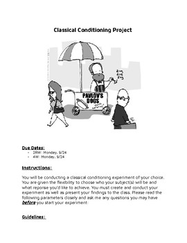 Psychology Classical Conditioning Worksheets Teaching Resources Tpt