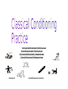 Preview of Classical Conditioning WORKSHEET with answers! The BEST ever!!