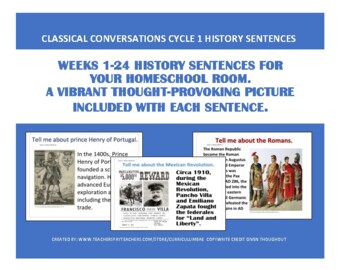 Preview of Classical Conversations Cycle 1 History Sentences