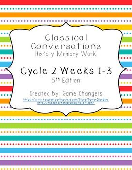 Preview of Classical Conversations Cycle 2 Weeks 1-3 History Memory Work 5th Edition