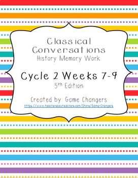 Preview of Classical Conversations Cycle 2 Weeks 7-9 History Memory Work 5th Edition