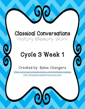 Preview of Classical Conversations Cycle 3 Week 1 History Memory Work