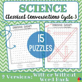 Preview of Classical Conversations SCIENCE Word Search Puzzles for Cycle 3