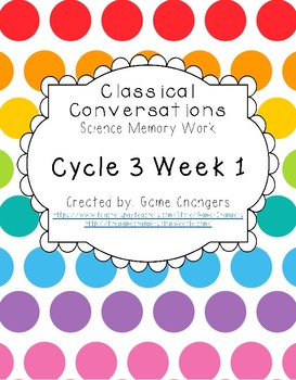 Preview of Classical Conversations Science Memory Work Cycle 3 Week 1