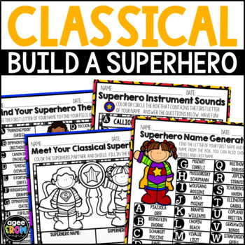 Preview of Classical Music Activities | Build a Superhero