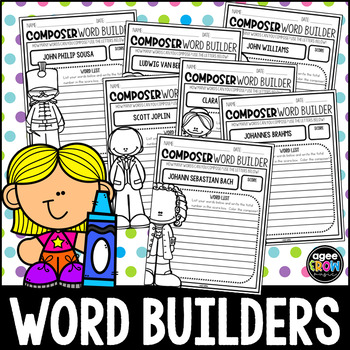 Preview of Classical Music Activities | Composer Word Builders with Digital Resources