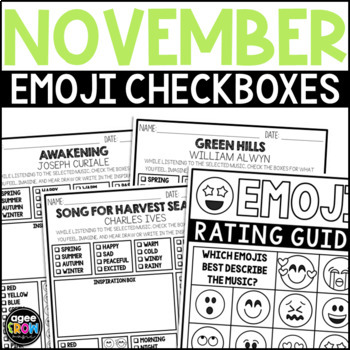 Preview of Classical Music Activities for November | Checkboxes with Digital Resources