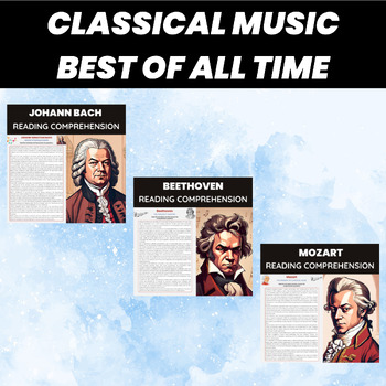 Preview of Classical Music Composers Reading Comprehension Worksheets Bundle