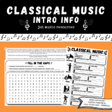 Classical Music | Intro Printable Worksheet Activity