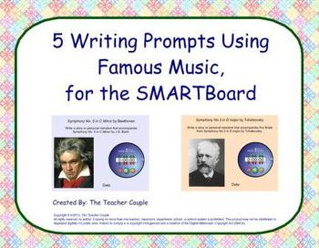 Preview of Classical Music Writing Prompts for the SMARTBoard