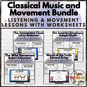 Preview of Classical Music and Movement Lessons for Elementary Music Bundle