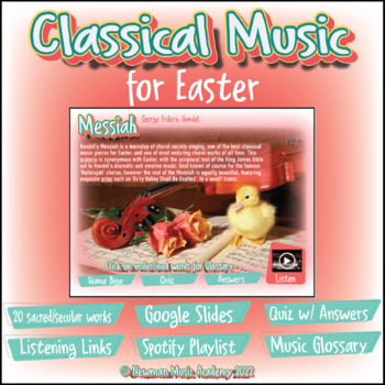 Preview of Classical Music for Easter: Google Slides Listening Activity w/ QUIZ