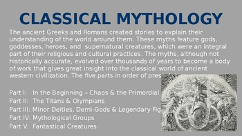 Preview of Classical Mythology: Chaos, Gods, Goddesses, Heroes & Fantastical Creatures