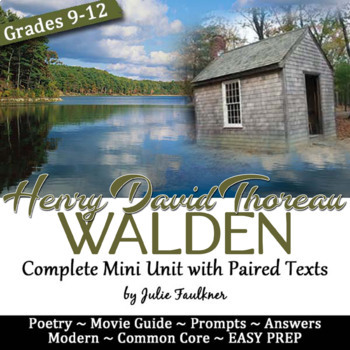 Preview of Henry David Thoreau's Walden, Complete Unit Guide