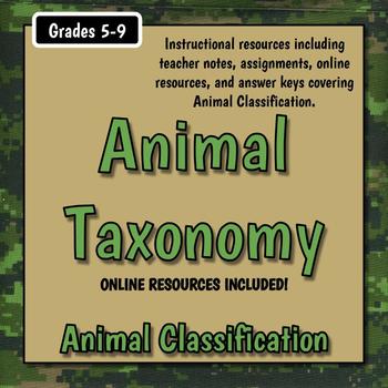 Preview of Animal Taxonomy Teacher Notes and Assignment