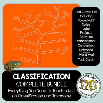 Preview of Classification Complete Bundle - PowerPoint Unit, INB, Task Cards, Word Wall