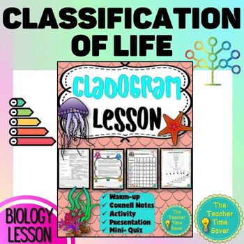 Preview of Classification Cladogram Notes Activity and Slides Life Science Lesson