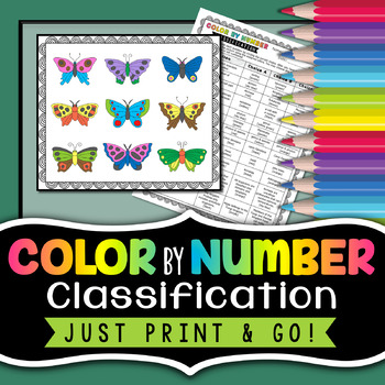 Preview of Classification Color by Number - Taxonomy Activity