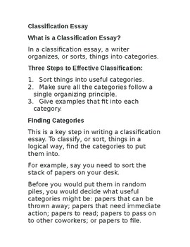 classification essays