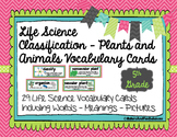 Classification Life Science Vocabulary Cards with pictures