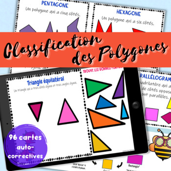 Preview of FRENCH POLYGONS Digital Activity review Classify 2D shapes Self-checking