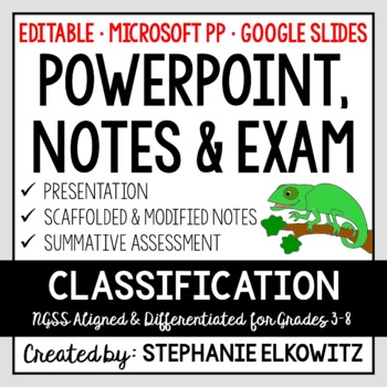 Preview of Classification PowerPoint, Notes & Exam - Google Slides