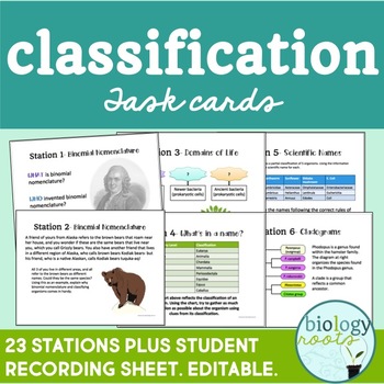 Classification Task Cards