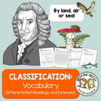 Preview of Classification Vocabulary - Differentiated Science Reading Passages & Questions