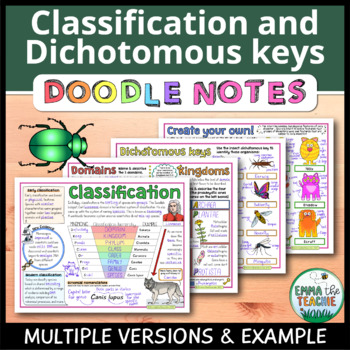 Preview of Classification and Dichotomous Keys Doodle Notes