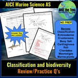 Classification and biodiversity Review/ Practice Q's AICE 