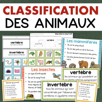 Preview of Classification des animaux - vertébrés et invertébrés FRENCH Science Activities