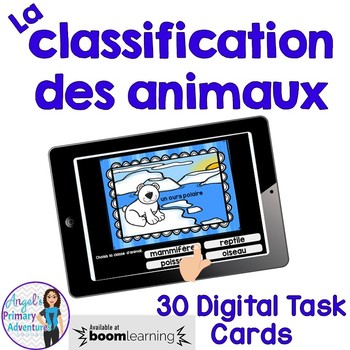 Preview of Classification des animaux: French Classification Digital Task Cards BOOM CARDS