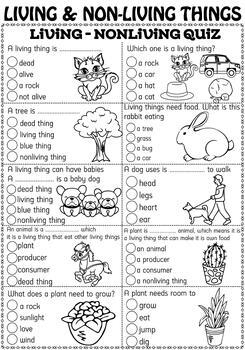 Living Things - Enjoyable Quiz for Children Aged 5 to 7