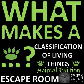 Preview of Classification of Animals - ESCAPE ROOM: Sorting animals using 10 challenges