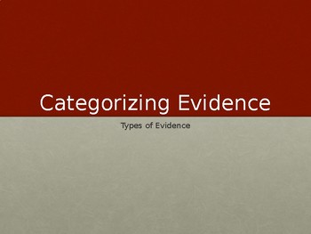 Preview of Classification of Evidence Powerpoint