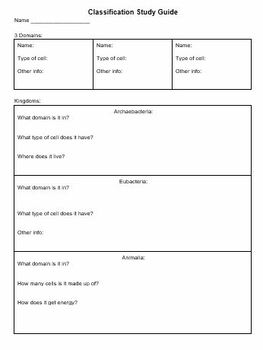 Classification of Life Study Guide by Anyone Can Science | TPT