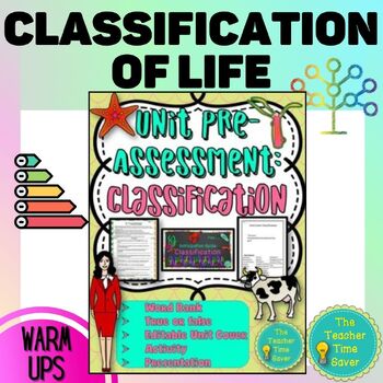 Preview of Classification of Living Things Unit Life Science Bellringer Warm ups Activity