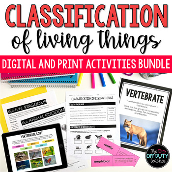 Preview of Classification of Living Things Digital and Print Activities Bundle