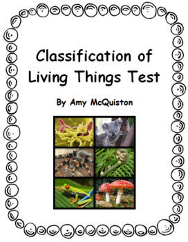 Preview of Classification of Living Things Test and Study Guide
