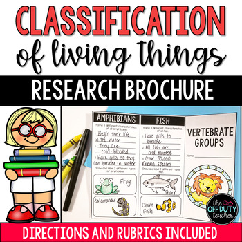 Preview of Classification of Living Things Vertebrates Research Brochure