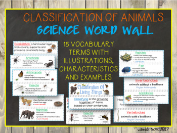 Preview of Classification of Living Things Word Wall Visual Vocabulary Terms